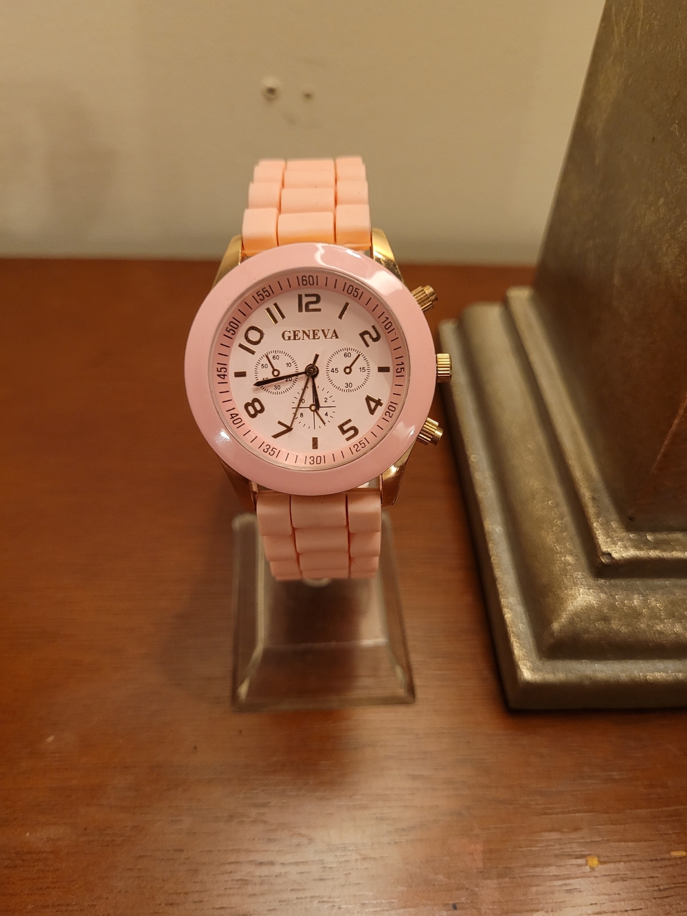 Brand New Cream Pink and Rose Gold Geneva Women's Silicone Watch
